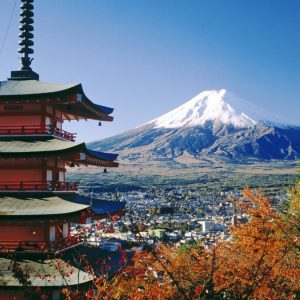Fujiyoshida and Mount Fuji, Japan