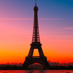 Sunset in Eiffel, Paris